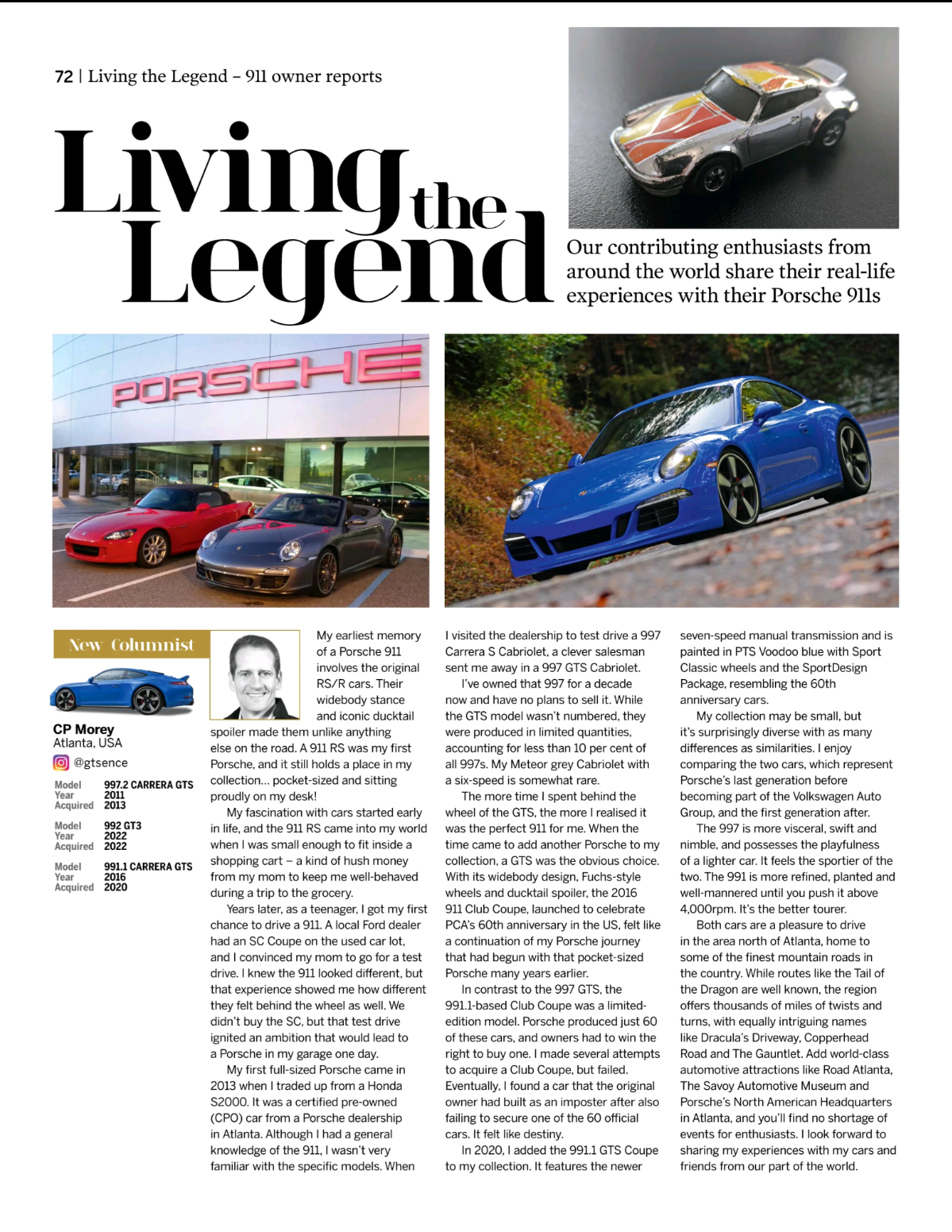 Total 911 Magazine Issue #238 Living the Legend Column.