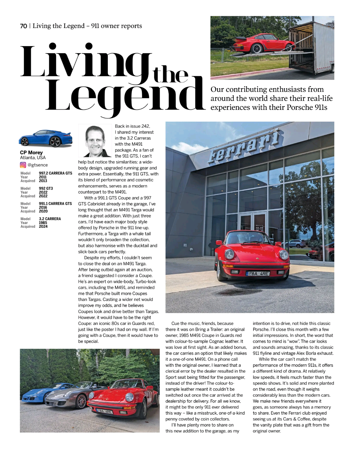 Total 911 Magazine Issue #247 Living the Legend column.